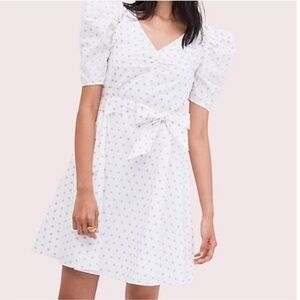 Kate Spade Short Sleeve Polka Dot Dress Tie Waist Small